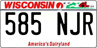 WI license plate 585NJR