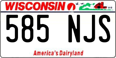 WI license plate 585NJS