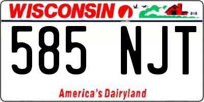 WI license plate 585NJT