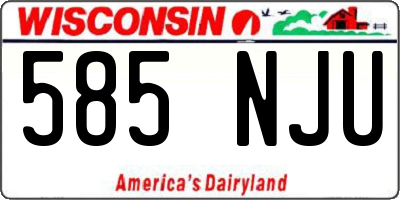 WI license plate 585NJU