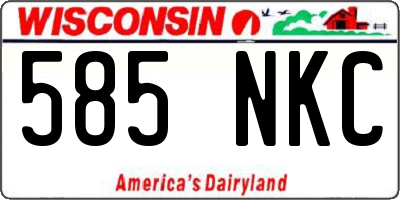 WI license plate 585NKC