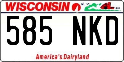 WI license plate 585NKD