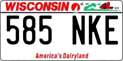 WI license plate 585NKE