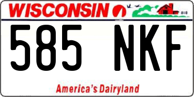 WI license plate 585NKF