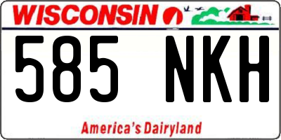 WI license plate 585NKH
