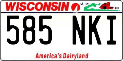 WI license plate 585NKI