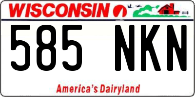 WI license plate 585NKN