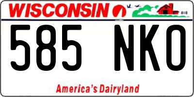 WI license plate 585NKO