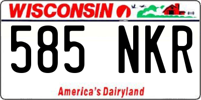 WI license plate 585NKR