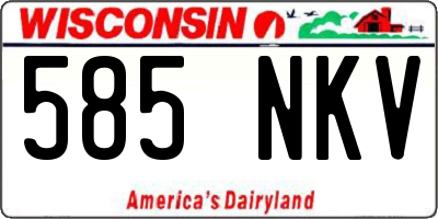 WI license plate 585NKV