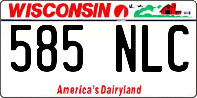 WI license plate 585NLC