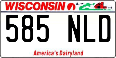 WI license plate 585NLD