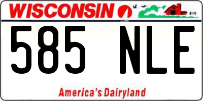 WI license plate 585NLE