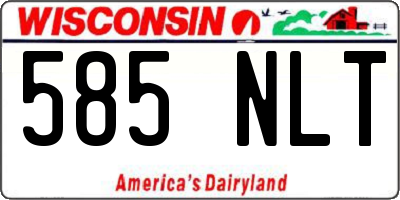 WI license plate 585NLT