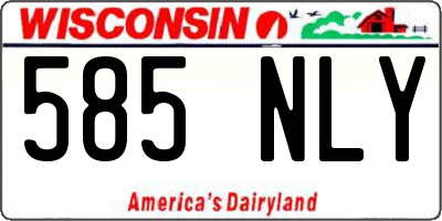 WI license plate 585NLY