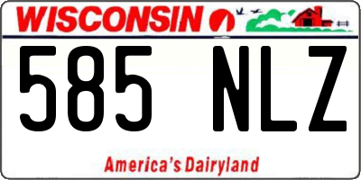 WI license plate 585NLZ