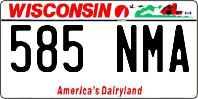 WI license plate 585NMA