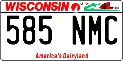 WI license plate 585NMC