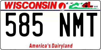 WI license plate 585NMT