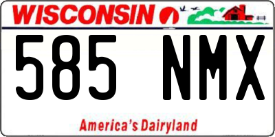 WI license plate 585NMX