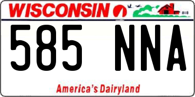 WI license plate 585NNA