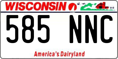 WI license plate 585NNC