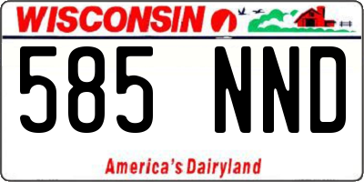 WI license plate 585NND