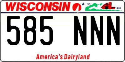 WI license plate 585NNN