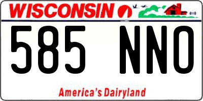 WI license plate 585NNO
