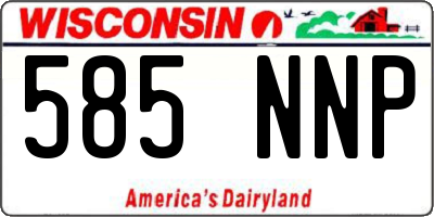 WI license plate 585NNP