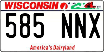 WI license plate 585NNX
