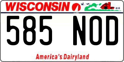 WI license plate 585NOD