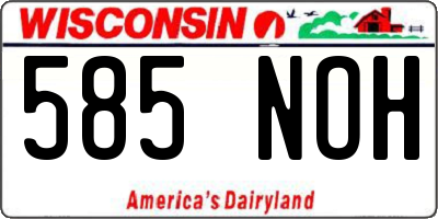 WI license plate 585NOH