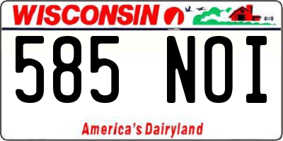 WI license plate 585NOI