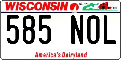 WI license plate 585NOL