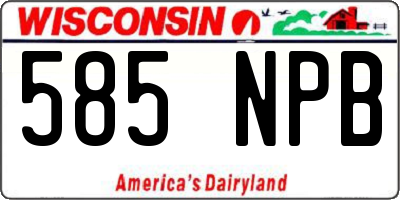 WI license plate 585NPB