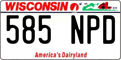 WI license plate 585NPD
