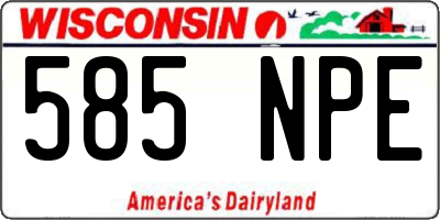WI license plate 585NPE