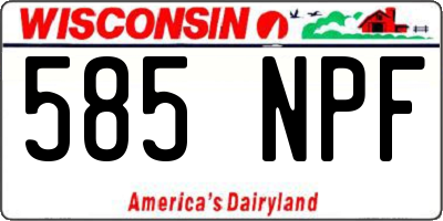 WI license plate 585NPF