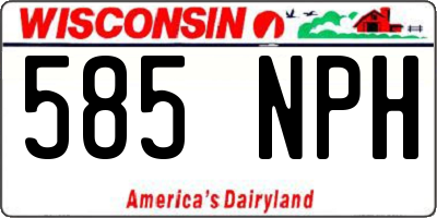 WI license plate 585NPH