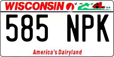WI license plate 585NPK