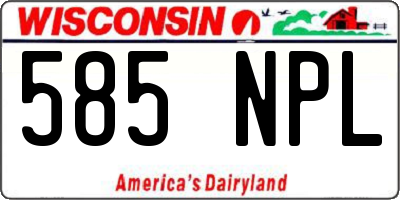 WI license plate 585NPL