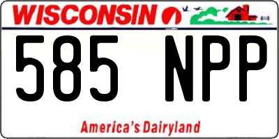 WI license plate 585NPP