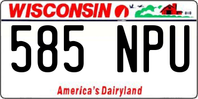 WI license plate 585NPU