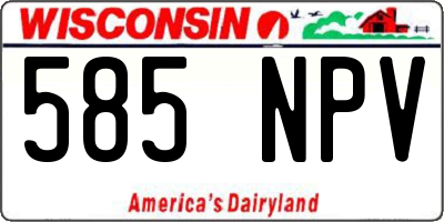 WI license plate 585NPV