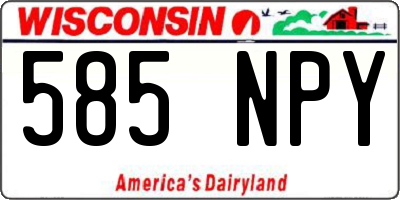 WI license plate 585NPY