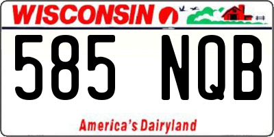 WI license plate 585NQB