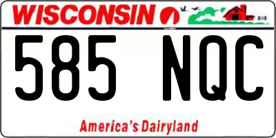 WI license plate 585NQC
