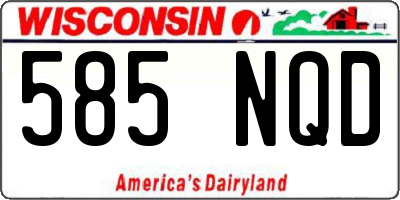 WI license plate 585NQD