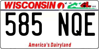 WI license plate 585NQE